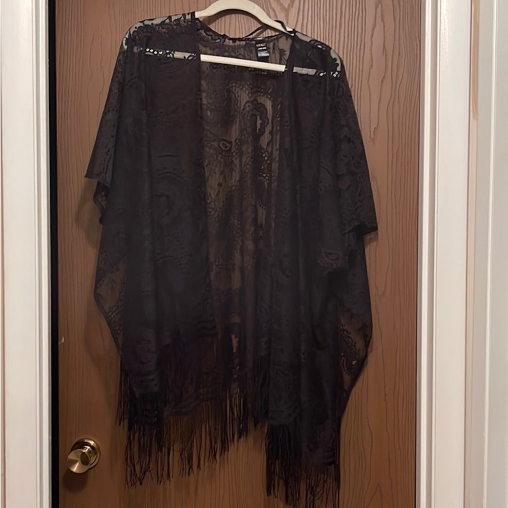 Black lace coverup